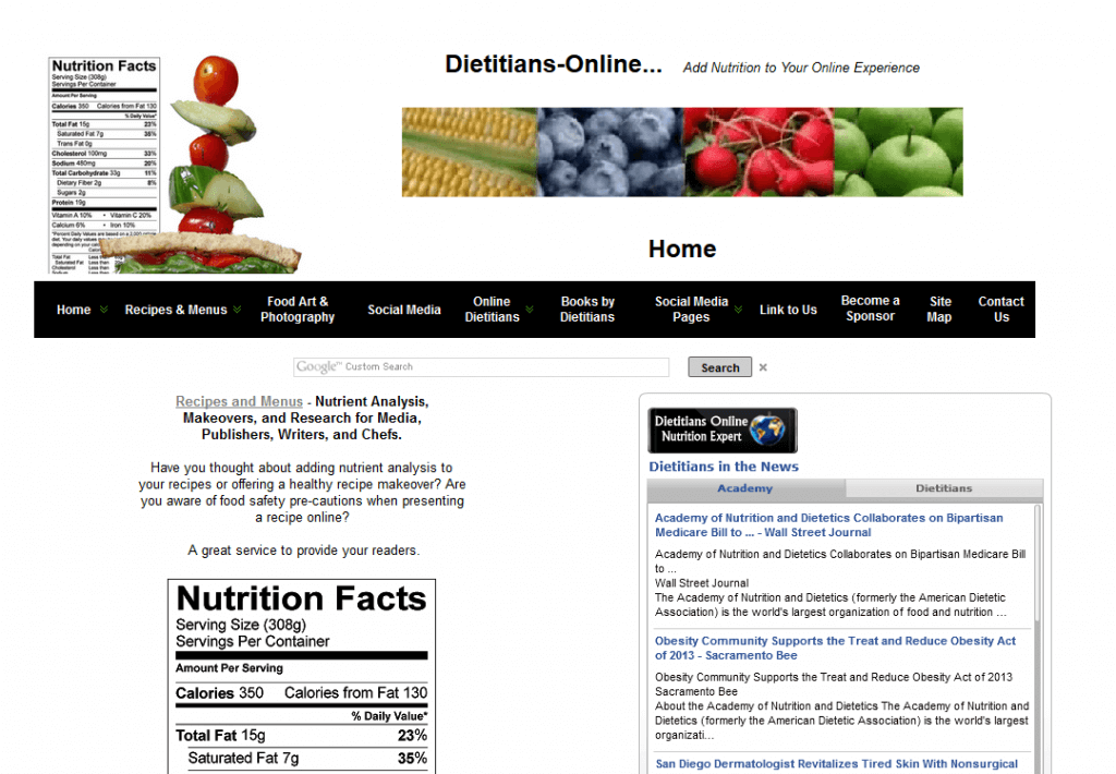 Dietitians-Online website