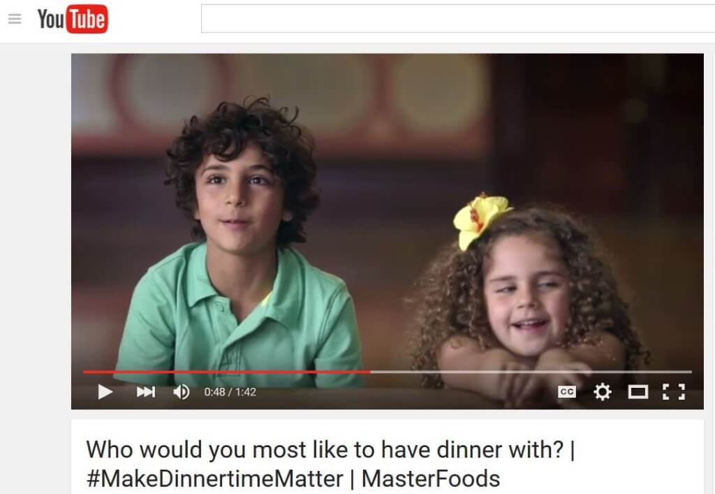 make dinnertime matter video screenshot