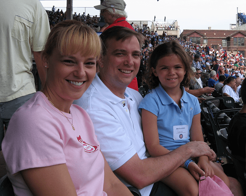 Me, Sarah and Mark at Wrigley Field in 2006